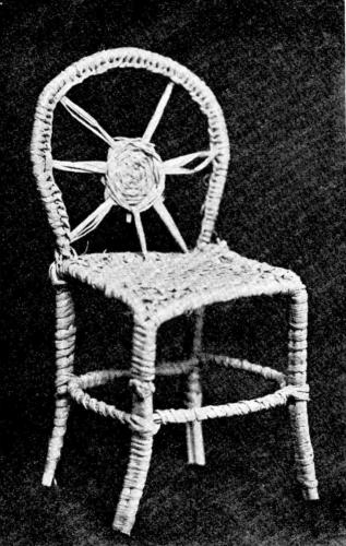 CHAIR No. I  Made of reed and raffia.