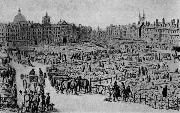 SMITHFIELD IN THE OLDEN DAYS  From an Old Print Dated 1810.