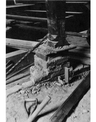 Interior of the gutted courthouse during restoration in 1966. Photo by Lee Hubbard.