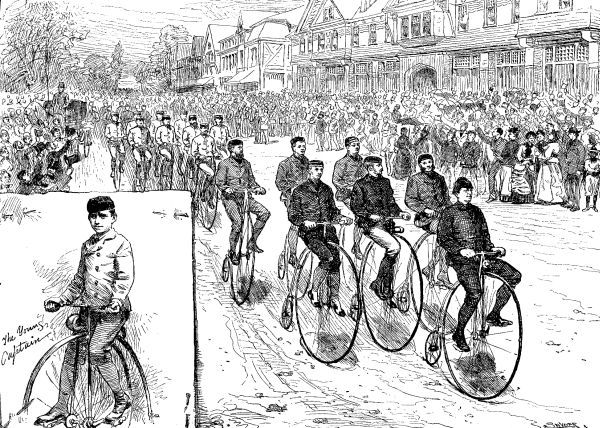 FIRST GRAND MEET OF AMERICAN WHEELMEN.—Drawn by W. P. Snyder.