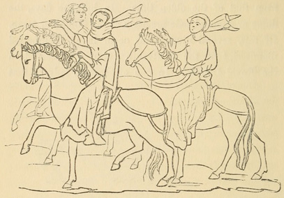 Three women riding astride