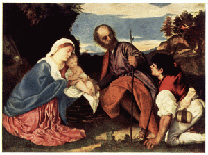 PLATE XV.—TITIAN  THE HOLY FAMILY  National Gallery, London