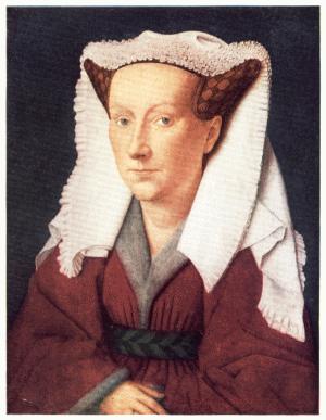 PLATE XXII.—JAN VAN EYCK  PORTRAIT OF THE PAINTER'S WIFE  Town Gallery, Bruges