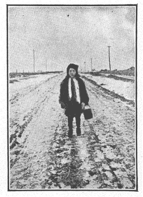 A lonely road to school. No conveyances provided