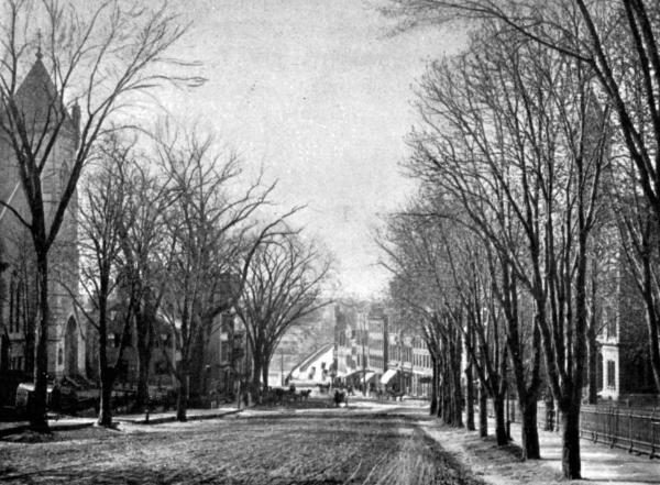 MAIN STREET, HAVERHILL City Hall at the right; Haverhill Bridge in middle distance