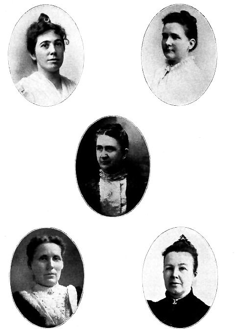 HARRIET MAY MILLS. Syracuse, N. Y. FLORENCE HOWE HALL. Plainfield, N. J. REV. ANNA GARLIN SPENCER. Providence, R. I. LUCRETIA L. BLANKENBURG. Philadelphia, Pa. LAVINA A. HATCH. E. Pembroke, Mass.