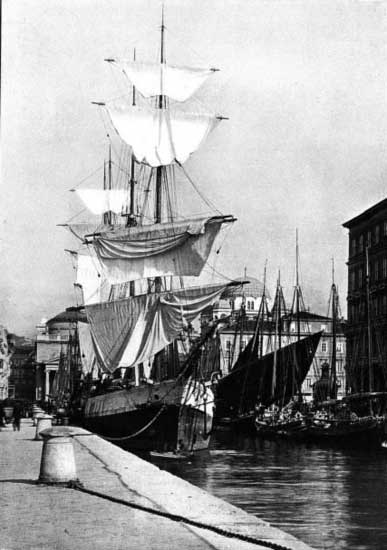 SHIPPING AT TRIESTE: THE CANAL, WITH THE GREEK CHURCH AND SANT' ANTONIO  