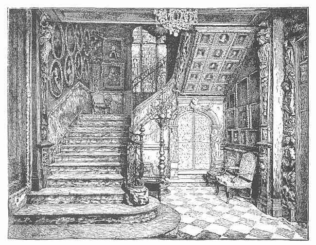 STAIRCASE IN THE RESIDENCE OF THE VICOMTESSE ALIX DE JANZÉ, RUE MARIGNAN. ABOUT TO BE PRESENTED, WITH ITS COLLECTION, TO THE CITY.