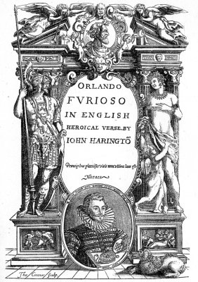 frontispiece to harington's translation of ariosto, 1591, by coxon and girolamo porro.