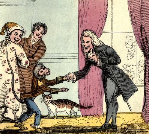 The Monkey shakes hands with the Doctor