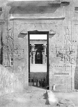 THE GREAT DOORWAY OF THE TEMPLE OF HORUS AT EDFU.