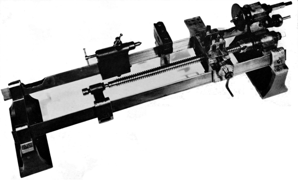 Figure 15.—Maudslay’s well-known screw-cutting lathe of 1797-1800, showing the method of mounting and driving changeable master screws. (Photo courtesy of The Science Museum, London.)