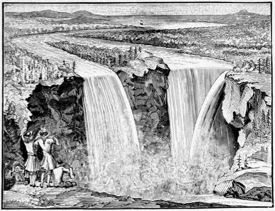 First Picture of Niagara, by Father     Hennepin—1697.