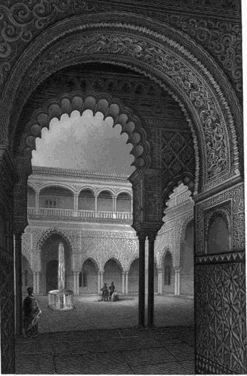 GREAT COURT OF THE ALCAZAR, SEVILLE.