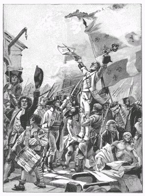 AFTER THE CAPTURE OF THE BASTILLE, JULY 14, 1789. From apainting by François Flameng. Note.—The key was sent by Lafayette to Washington, at Mount Vernon.