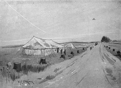 BAPAUME-CAMBRAI ROAD, WITH TREES ALL CUT DOWN BY THE GERMANS