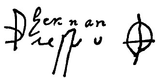 Autograph of Hernando Pizarro.