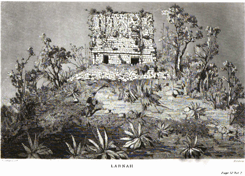 Pyramidal Mound and Building at Labnà