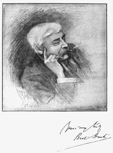 Drawing signed A. S. Boyd, 18th Mar. 1892 with signature below: Bret Harte A Sketch from Life