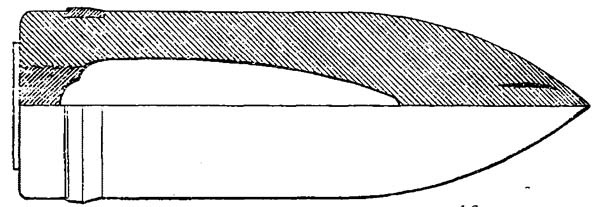 Armor-Piercing Shell. Showing position of flaw