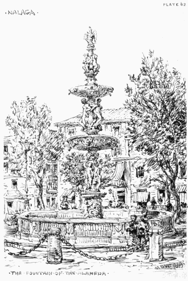 PLATE 62 MALAGA THE FOUNTAIN OF THE ALAMEDA MDW 1869