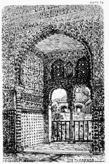 PLATE 69 GRENADA THE ALHAMBRA SALA DE EMBAJADORES MDW 1869