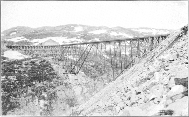 Copyright by E. A. Hegg, Juneau  Steel Cantilever Bridge, near Summit of White Pass