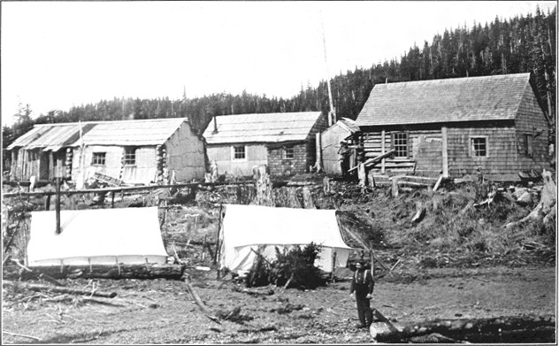 Copyright by E. A. Hegg, Juneau  Indian Houses, Cordova