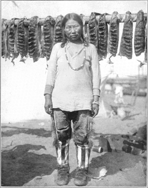 Copyright by F. H. Nowell, Seattle  Kow-Ear-Nuk and his Drying Salmon