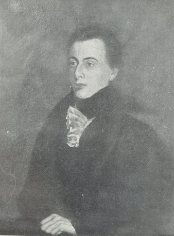 George Borrow (1821).  From a hitherto unpublished painting by John Borrow, now in the posession of W. F. T. Jarrold, Esq.