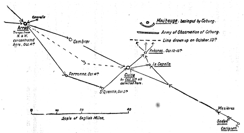 The rapid eight days' concentration in front of Maubeuge. October 1783.