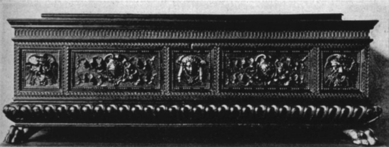 Cassone, Carved Walnut. Sienese, 1514