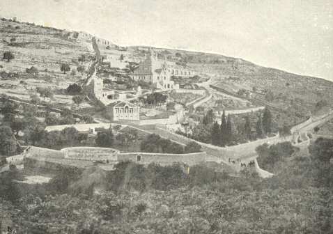 View from St. Stephen’s Gate, with Russian Church and Garden of Gethsemane