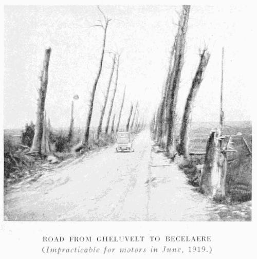 ROAD FROM GHELUVELT TO BECELAERE (Impracticable for motors in June, 1919.)