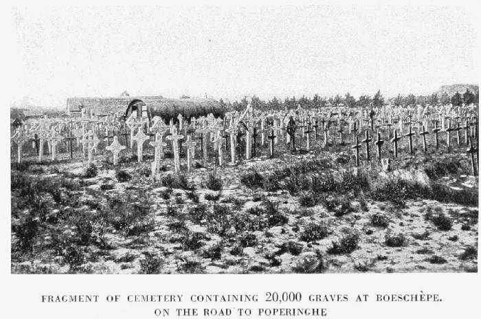 FRAGMENT OF CEMETERY CONTAINING 20,000 GRAVES AT BOESCHÈPE, ON THE ROAD TO POPERINGHE