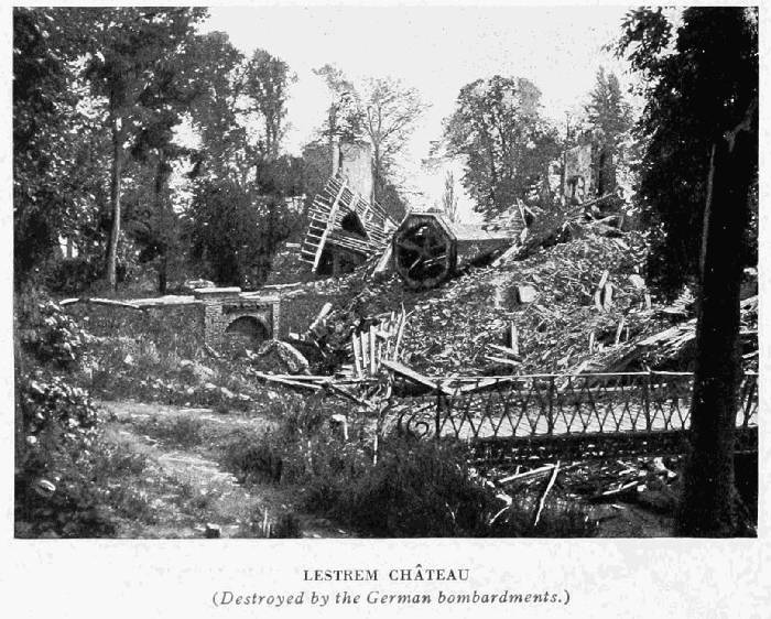 LESTREM CHÂTEAU (Destroyed by the German bombardments.)