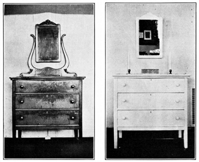 Figure 9.--The dresser as found... Figure 10.--The same dresser after...