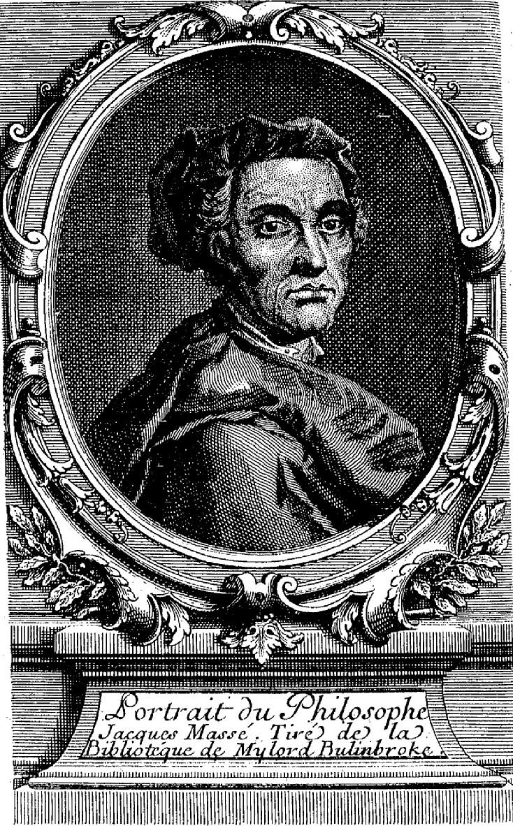 Portrait du Philosophe Jacques Massé, Tiré de la Bibliothéque de Mylord Bulinbroke.