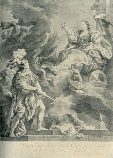 MADEMOISELLE CLAIRON From an engraving by Laurent Cars and Jacques Beauvarlet, after the painting by Carle Van Loo