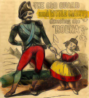 A soldier and Mary dancing