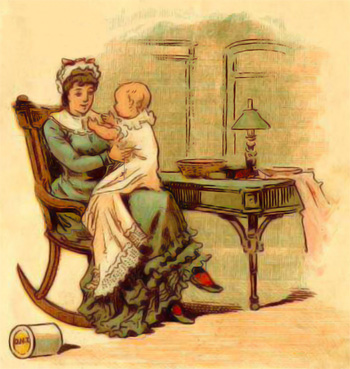 Baby on mother's lap
