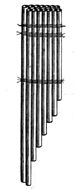 PERUVIAN PAN'S PIPES, DOUBLE SET. FROM A TOMB IN AFRICA.