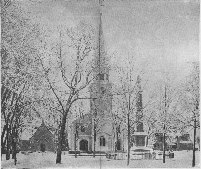 FIRST PRESBYTERIAN CHURCH, 1791, SESSION HOUSE AND MANSE. MORRIS COUNTY SOLDIER'S MONUMENT, 1871.