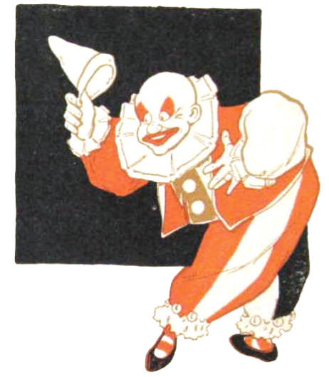 The clown bows