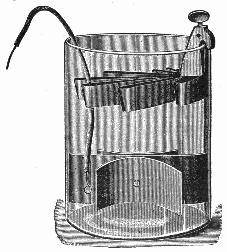 The two electrodes are segregated vertically.