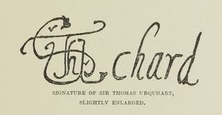 SIGNATURE OF SIR THOMAS URQUHART,  SLIGHTLY ENLARGED.