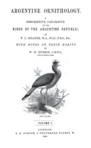 Argentine Ornithology, Volume 1 (of 2)