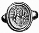 Chaton de l'anneau d'or trouvé, en 1633, dans le tombeau de Childéric Ier, père de Clovis. L'original a été volé en 1831 au cabinet des médailles de la Bibliothèque nationale.