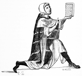 Le sire de Joinville, habillé de ses armoiries, d'après un manuscrit du XIVe siècle.