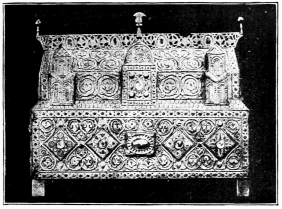 Châsse d'Ambazac (Haute-Vienne). (Limoges. Fin du XIIe siècle. Revers.)